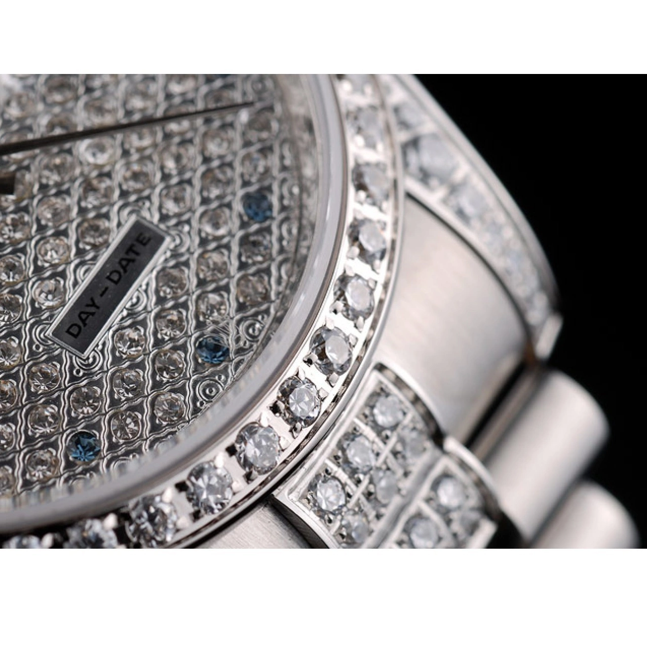 Aaa replica watch Diamond 41986 Rolex Dial Diamond Plated Bracelet Steel Plated DayDate Stainless 0815